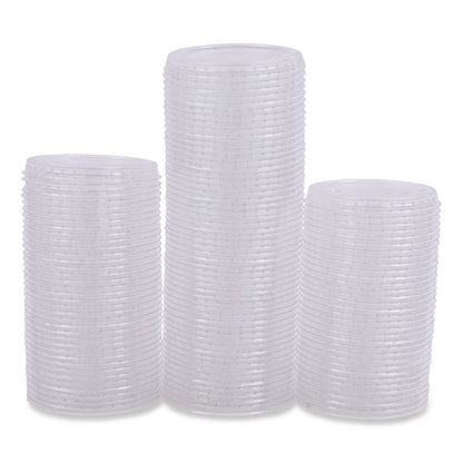 Souffle/Portion Cup Lids, Fits 1.5 oz and 2 oz Portion Cups, Plastic, Clear, 2,500/Carton