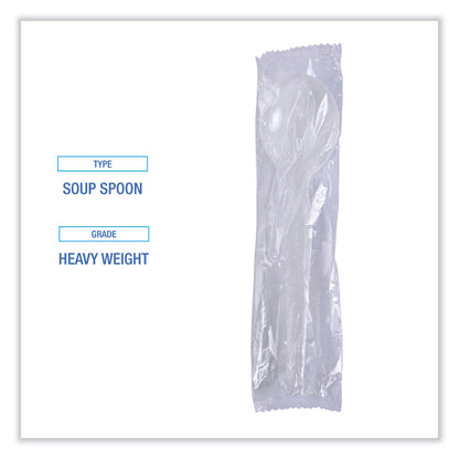 Heavyweight Polystyrene Cutlery, Soup Spoon, Plastic, White, 1,000/Carton