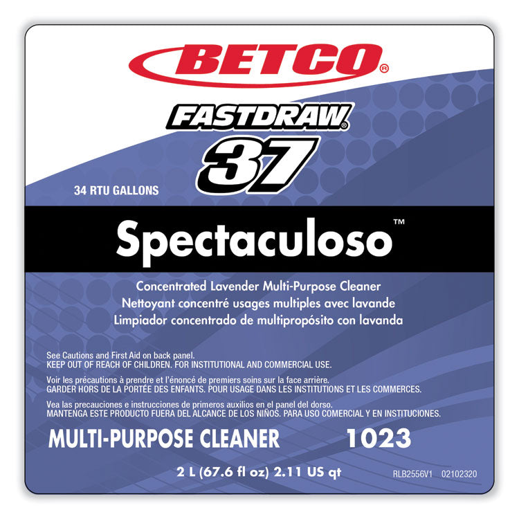 Spectaculoso FastDraw Multipurpose Cleaner, Lavender Scent, 67.6 oz Bottle, 4/Carton