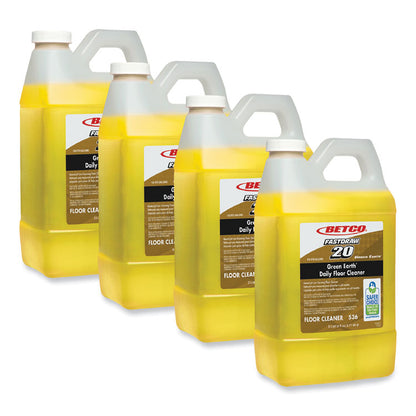 Green Earth Daily FastDraw Floor Cleaner, Unscented, 2 L Bottle, Unscented, 4/Carton