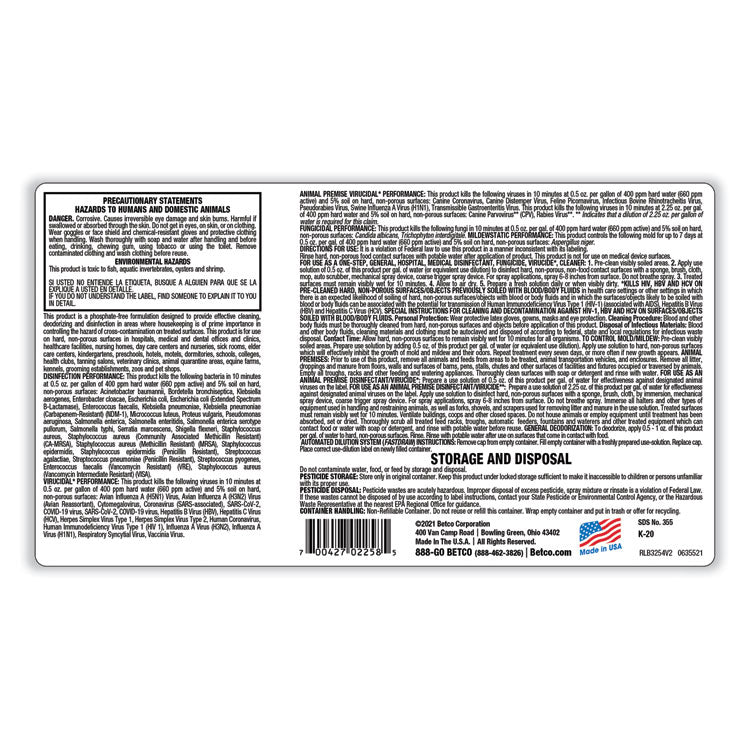 pH7Q Dual Neutral FastDraw Disinfectant Cleaner, Lemon Scent, 67.6 oz Bottle, 4/Carton