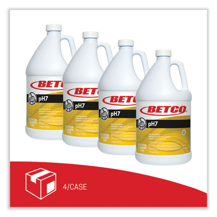 pH7 Floor Cleaner, Lemon Scent, 1 gal Bottle, 4/Carton