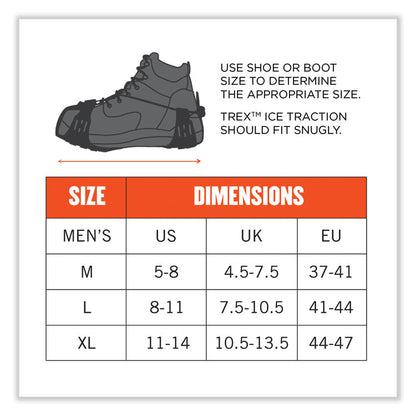 Trex 6310 Adjustable Slip-On Ice Cleats, X-Large, Black, Pair