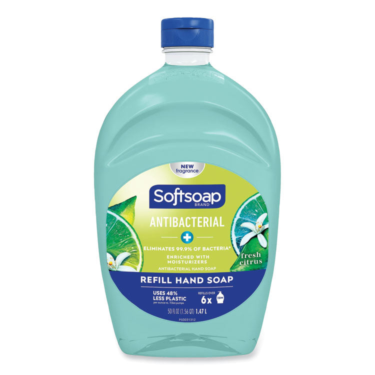 Antibacterial Liquid Hand Soap Refill, Fresh Scent, 50 oz, Green, 3/Carton