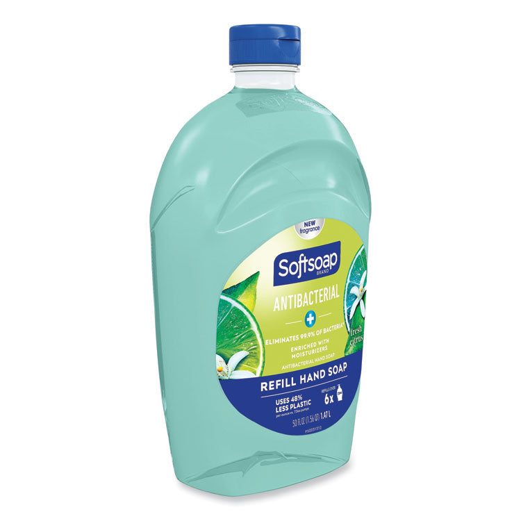 Antibacterial Liquid Hand Soap Refill, Fresh Scent, 50 oz, Green, 3/Carton