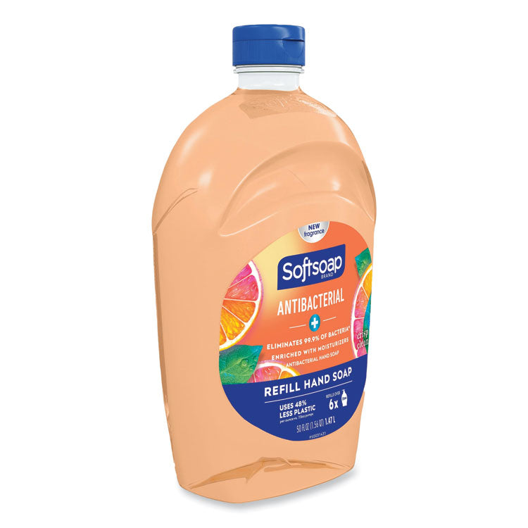 Antibacterial Liquid Hand Soap Refill, Fresh Scent, 50 oz, Orange, 3/Carton