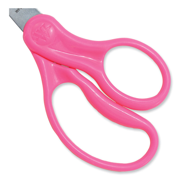 For Kids Scissors Teacher's Pack, Pointed Tip, 5" Long, 1.75" Cut Length, Straight Assorted Color Handles, 12/Pack