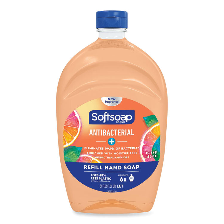 Antibacterial Liquid Hand Soap Refill, Fresh Scent, 50 oz, Orange, 3/Carton