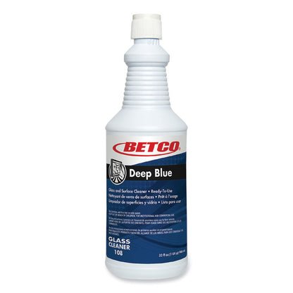 Deep Blue Glass and Surface Cleaner, 32 oz Bottle, 12/Carton