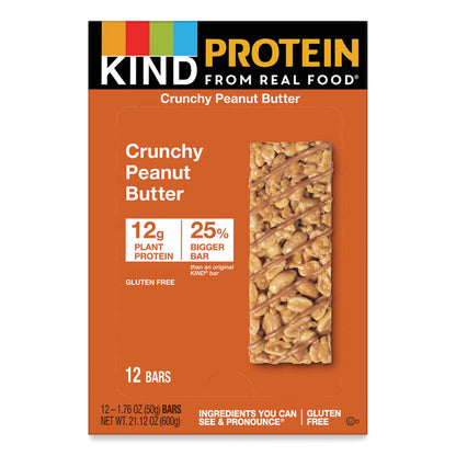 Protein Bars, Crunchy Peanut Butter, 1.76 oz Individually Wrapped, 12/Pack