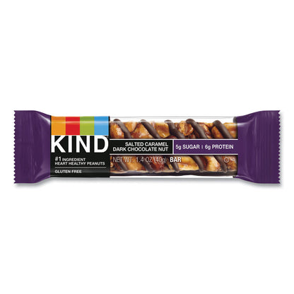 Nuts and Spices Bar, Salted Caramel and Dark Chocolate Nut, 1.4 oz Bar, 12/Pack