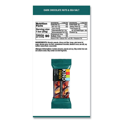 Minis, Dark Chocolate Nuts/Sea Salt, 0.7 oz Bar, 10/Pack