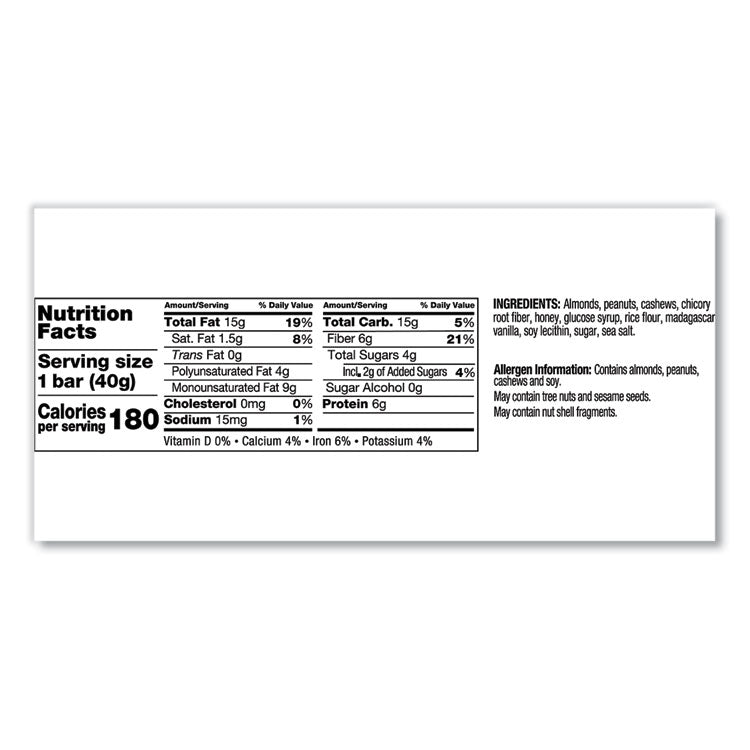 Nuts and Spices Bar, Madagascar Vanilla Almond, 1.4 oz Bar, 12/Box