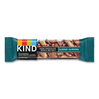 Nuts and Spices Bar, Dark Chocolate Nuts and Sea Salt, 1.4 oz Bar, 12/Box