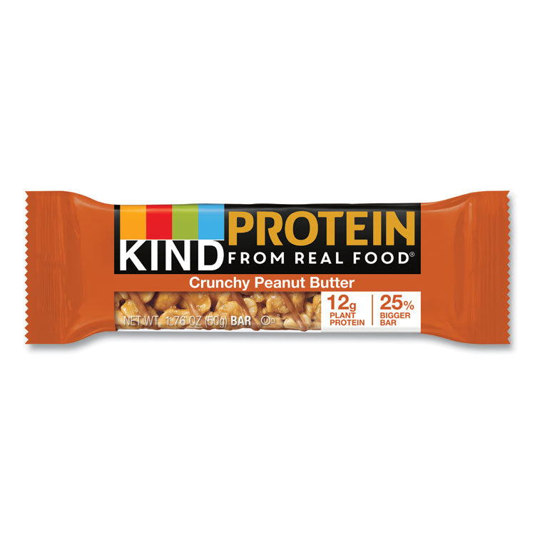 Protein Bars, Crunchy Peanut Butter, 1.76 oz Individually Wrapped, 12/Pack