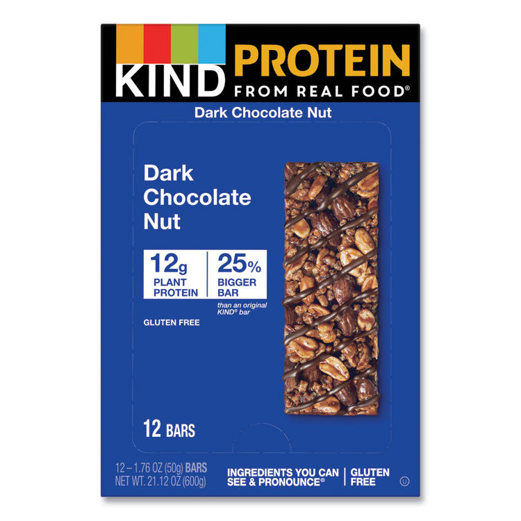 Protein Bars, Double Dark Chocolate, 1.76 oz Individually Wrapped, 12/Pack