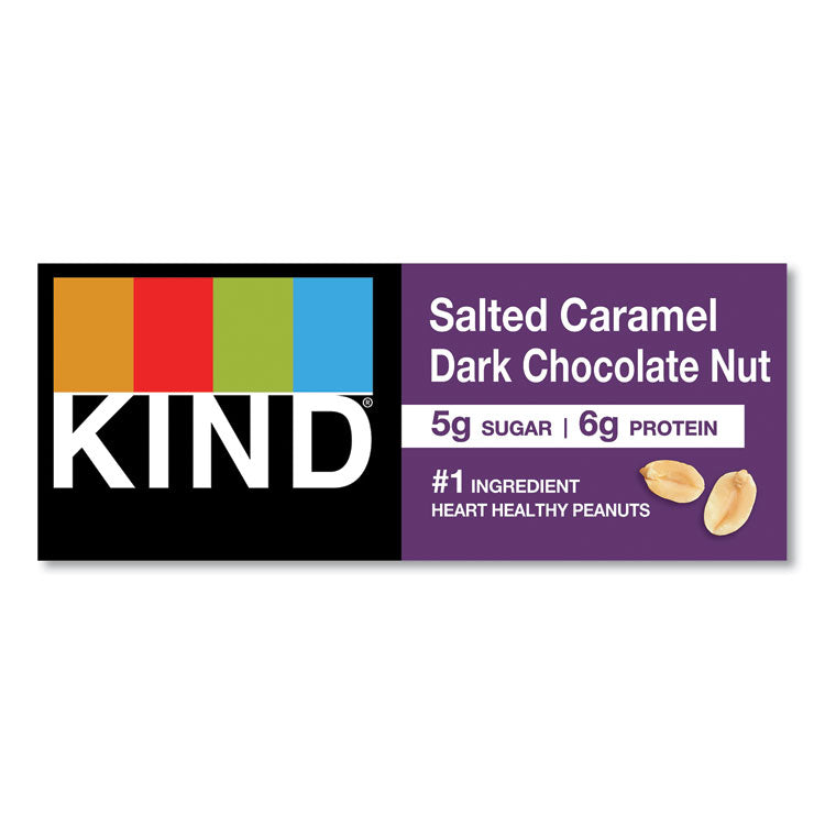 Nuts and Spices Bar, Salted Caramel and Dark Chocolate Nut, 1.4 oz Bar, 12/Pack
