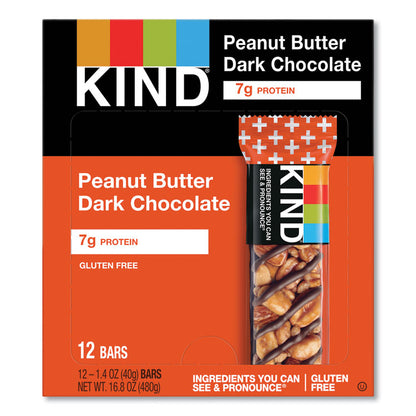 Plus Nutrition Boost Bar, Peanut Butter Dark Chocolate/Protein, 1.4 oz Bar, 12/Box