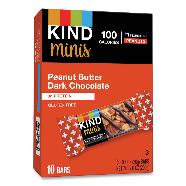 Minis, Peanut Butter Dark Chocolate, 0.7 oz Bar, 10/Pack