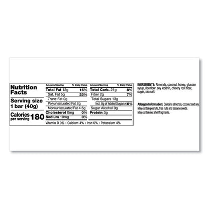 Fruit and Nut Bars, Almond and Coconut, 1.4 oz Bar, 12/Box