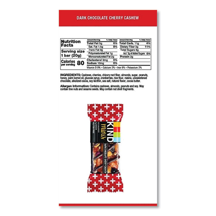 Minis, Dark Chocolate Cherry Cashew, 0.7 oz Bar, 10/Pack