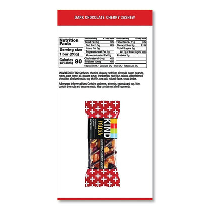 Minis, Dark Chocolate Cherry Cashew, 0.7 oz Bar, 10/Pack