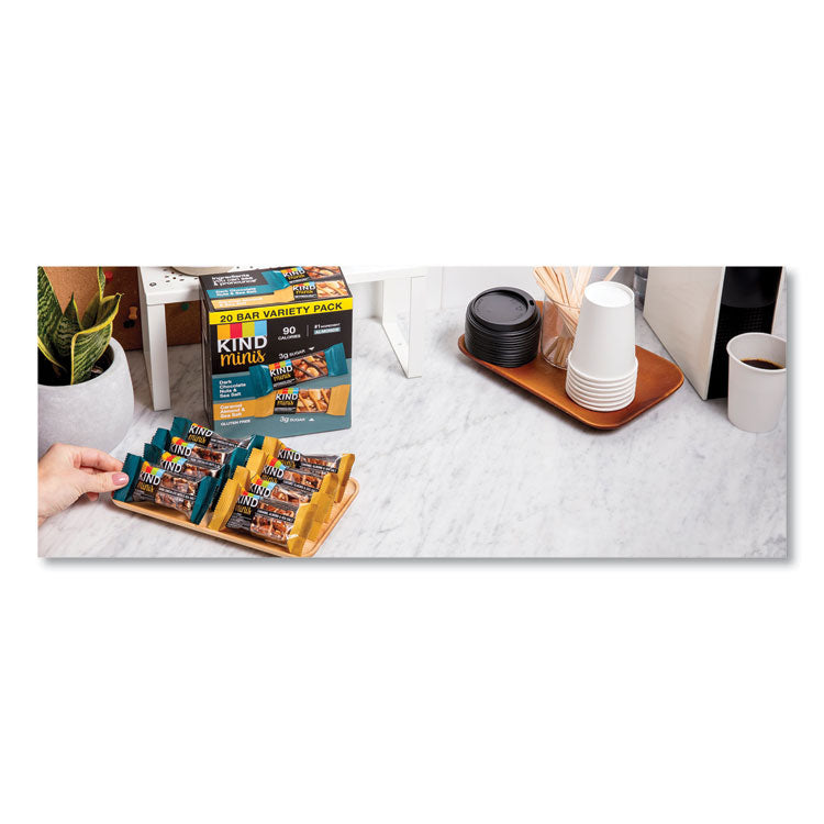 Minis, Dark Chocolate Nuts and Sea Salt/Caramel Almond and Sea Salt, 0.7 oz Bar, 20/Pack