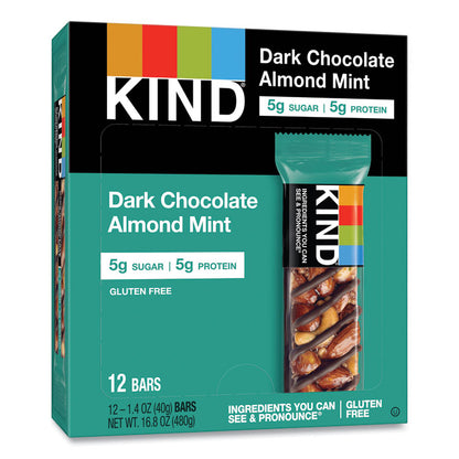 Nuts and Spices Bar, Dark Chocolate Almond Mint, 1.4 oz Bar, 12/Box