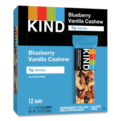 Fruit and Nut Bars, Blueberry Vanilla and Cashew, 1.4 oz Bar, 12/Box