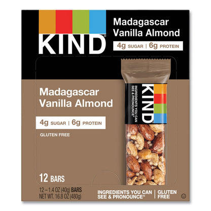 Nuts and Spices Bar, Madagascar Vanilla Almond, 1.4 oz Bar, 12/Box