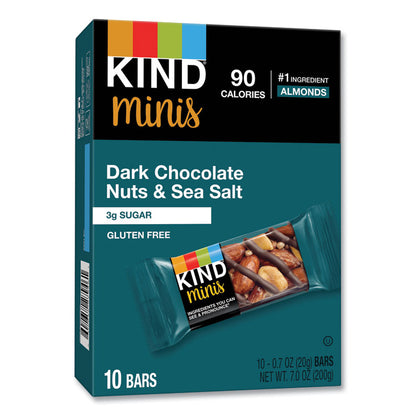 Minis, Dark Chocolate Nuts/Sea Salt, 0.7 oz Bar, 10/Pack