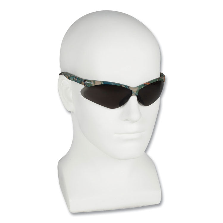 Nemesis Safety Glasses, Camo Half Frame, Smoke Dual Lens, 12/Box