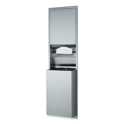 ClassicSeries Recessed Convertible Paper Towel Dispenser/Waste Receptacle, 15.19 x 7.09 x 56, Satin Stainless Steel