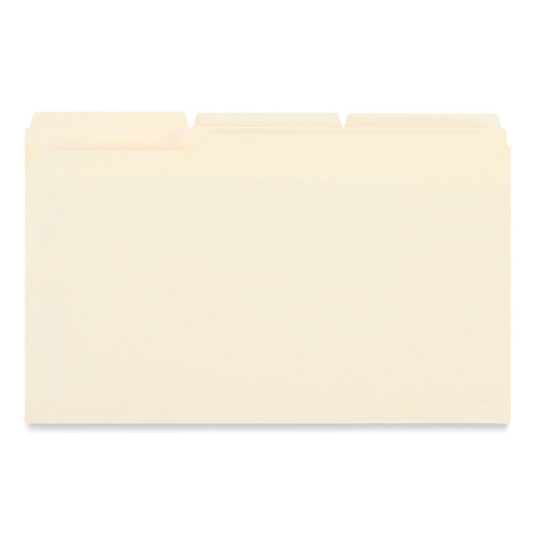 Reinforced Top Tab Fastener Folders, 1/3-Cut Tab: Assorted, Expands 0.75", 1 Fastener, Legal Size, Manila, 50/Box