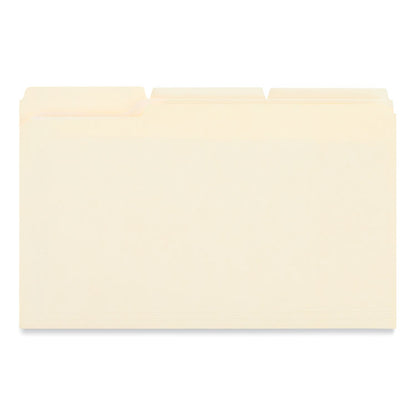 Reinforced Top Tab Fastener Folders, 1/3-Cut Tab: Assorted, Expands 0.75", 1 Fastener, Legal Size, Manila, 50/Box