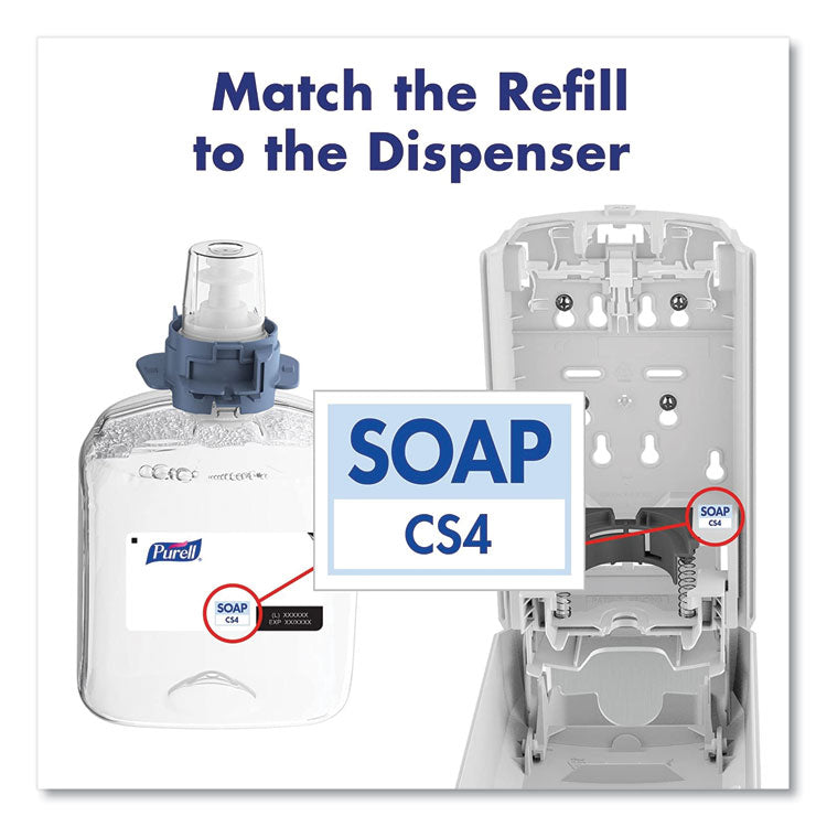 HEALTHY SOAP Mild Foam Refill, For CS4 Dispensers, Fragrance-Free, 1,250 mL, 4/Carton
