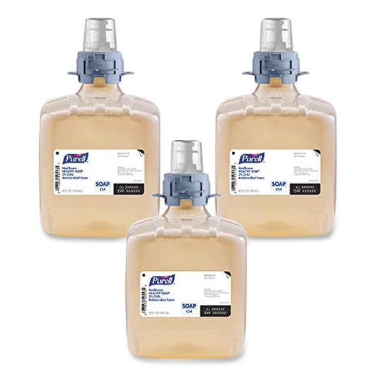 Healthcare HEALTHY SOAP 2% CHG Antimicrobial Foam Refill, For CS4 Dispensers, Fragrance-Free, 1,250 mL, 3/Carton