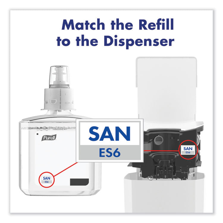 Advanced Hand Sanitizer Foam, For ES6 Dispensers, 1,200 mL Refill, Clean Scent, 2/Carton