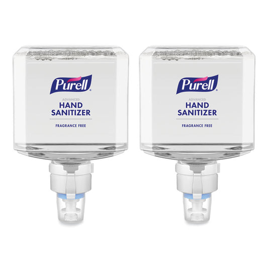 Advanced Hand Sanitizer Gentle and Free Foam, 1,200 mL Refill, Fragrance-Free, For ES8 Dispensers, 2/Carton