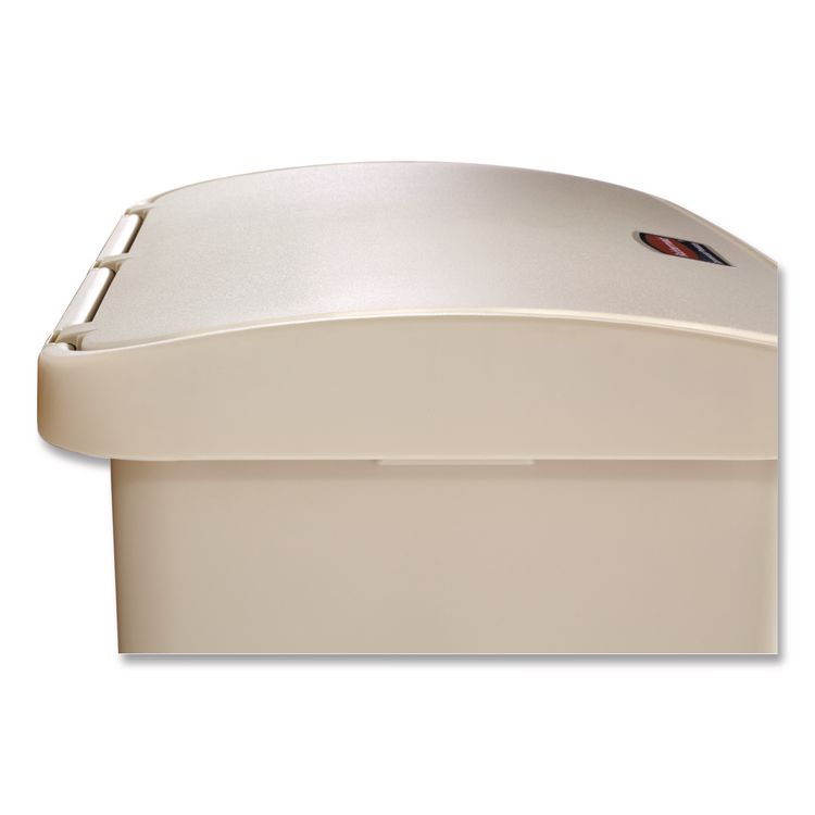 Streamline Resin Step-On Container, Front Step Style, 24 gal, Polyethylene, Beige