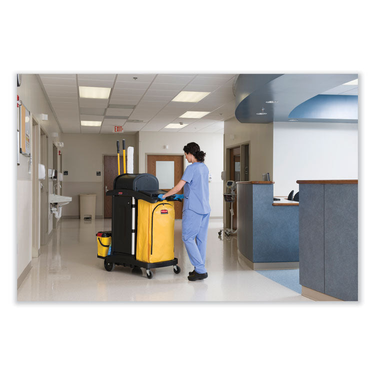 Vinyl Cleaning Cart Bag for Rubbermaid Commercial 9T76, 9T77 and 9T78, 34 gal, 17.5" x 10.5" x 33", Yellow