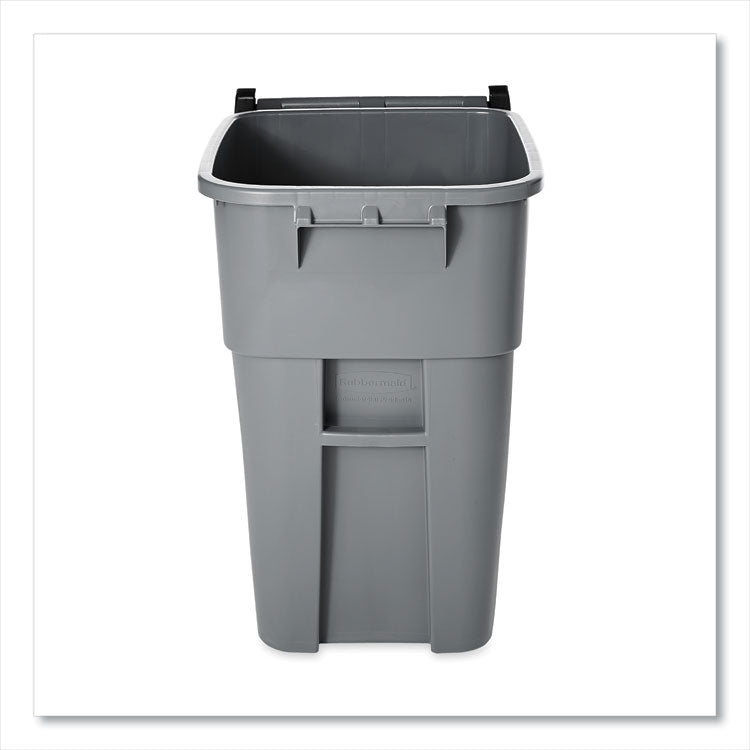 Rollout Container, 50 gal, Molded Plastic, Gray