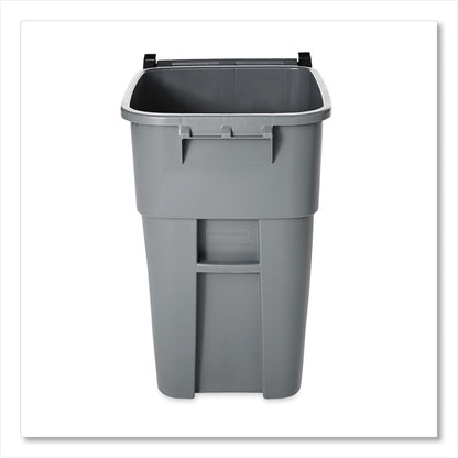 Rollout Container, 50 gal, Molded Plastic, Gray