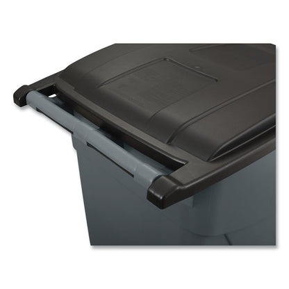 Rollout Container, 50 gal, Molded Plastic, Gray