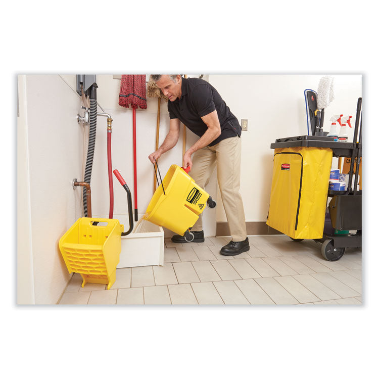 Zippered Vinyl Cleaning Cart Bag for Rubbermaid Commercial FG6173-88, 24 gal, 6.5" x 9.13" x 17.25", Black, 4/Carton