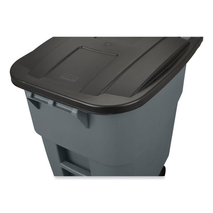 Rollout Container, 50 gal, Molded Plastic, Gray