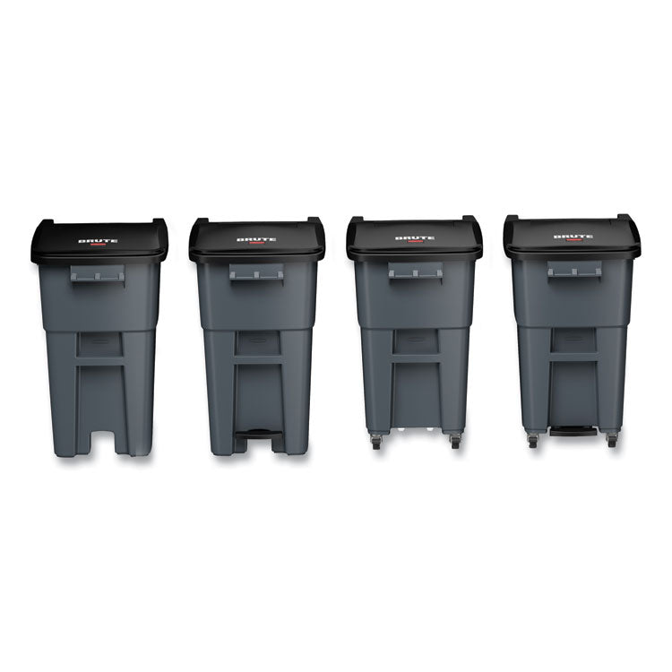 Rollout Container, 50 gal, Molded Plastic, Gray