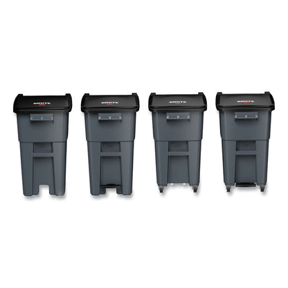 Rollout Container, 50 gal, Molded Plastic, Gray
