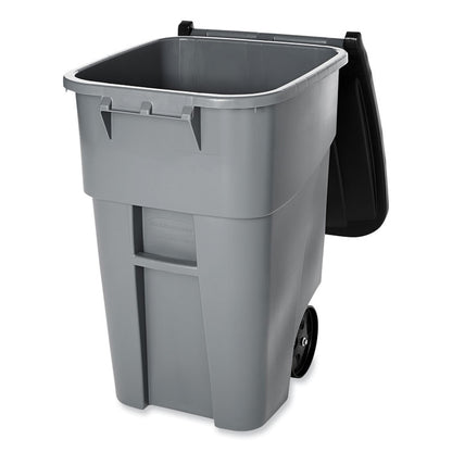 Rollout Container, 50 gal, Molded Plastic, Gray