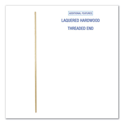 Threaded End Broom Handle, 0.94" dia x 60", Natural